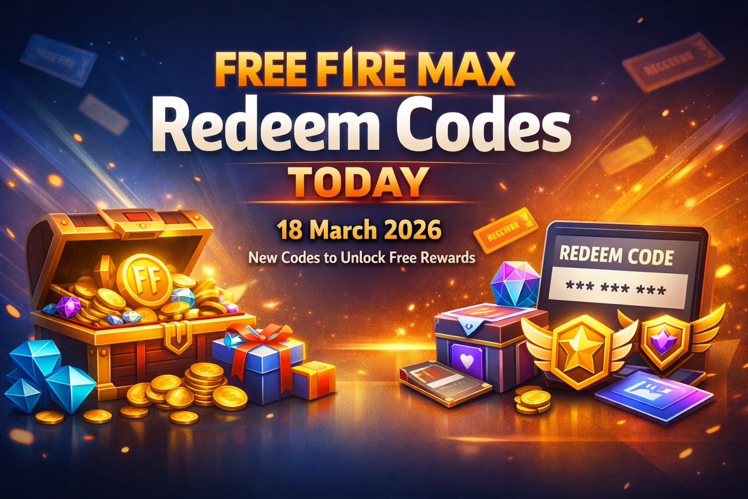 Free Fire Max Redeem Codes Today 18 March 2026