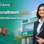 IDBI Recruitment 2026 : Apply for 1,300 IDBI Bank vacancies