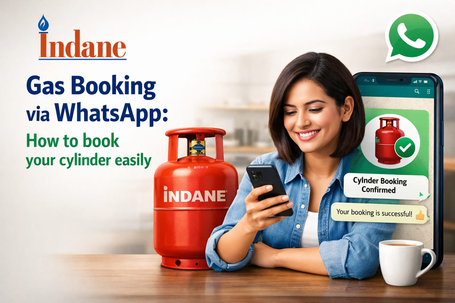 Indane Gas Booking via WhatsApp