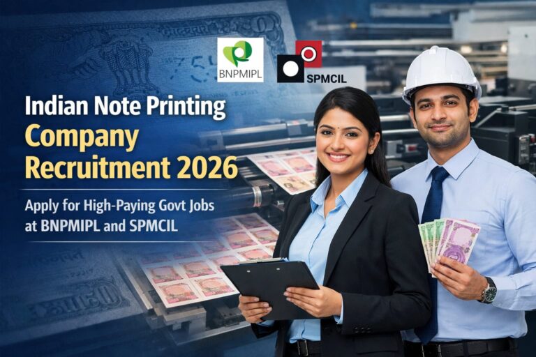 Indian Note Printing Company Recruitment 2026: Apply for High-Paying Govt Jobs at BNPMIPL and SPMCIL