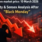 Share market price : 10 march 2026 – Nifty & Sensex Analysis After “Black Monday”