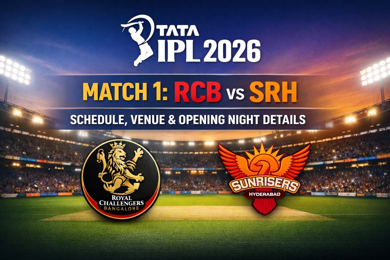 TATA IPL 2026 Match 1 RCB vs SRH