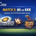 TATA IPL 2026 | Match 2: MI vs KKR – Match Info & Venue