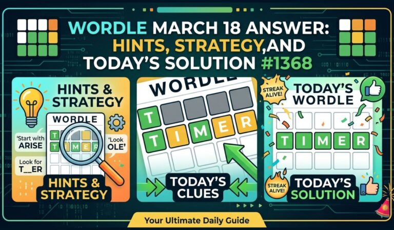 Wordle March 18 Answer: Hints, Strategy, and Today’s Solution #1368