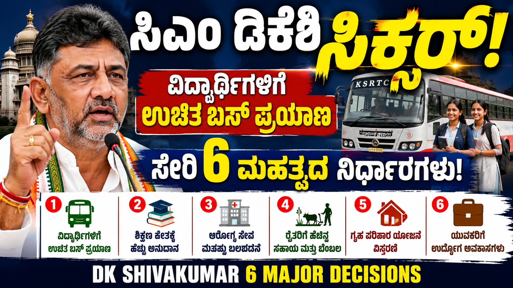 DK Shivakumar 6 Major Decisions